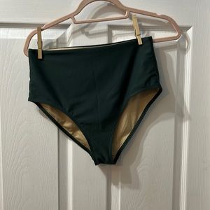 High Waisted Swim Bottom- forest green/full coverage